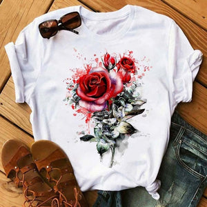 Maycaur Vogue T Shirt Women Summer Casual Tshirts Tees Harajuku Korean Style Graphic Tops New Kawaii Short Sleeve Female T-shirt