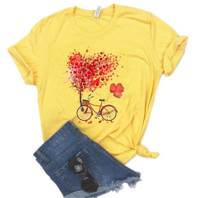 Women Bicycle Vogue Black T Shirt Girl Harajuku Korean Style Graphic Tops 2020 Kawaii Female T-shirt,Drop Ship