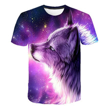 kids T-shirt 3D Harajuku Wolf Cool T-shirt Summer Gray and white Fashion Short Sleeve Tops boys girls round neck T shirt