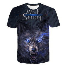 kids T-shirt 3D Harajuku Wolf Cool T-shirt Summer Gray and white Fashion Short Sleeve Tops boys girls round neck T shirt