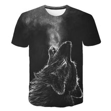 kids T-shirt 3D Harajuku Wolf Cool T-shirt Summer Gray and white Fashion Short Sleeve Tops boys girls round neck T shirt