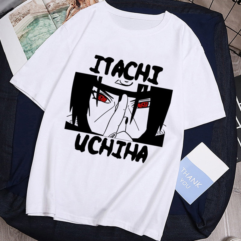 T-shirt Streetwear Naruto Sasuke Summer Harajuku Cool Tshirt Unisex T Shirt Japanese Anime Funny Cartoon Hip Hop Tops Tees Male