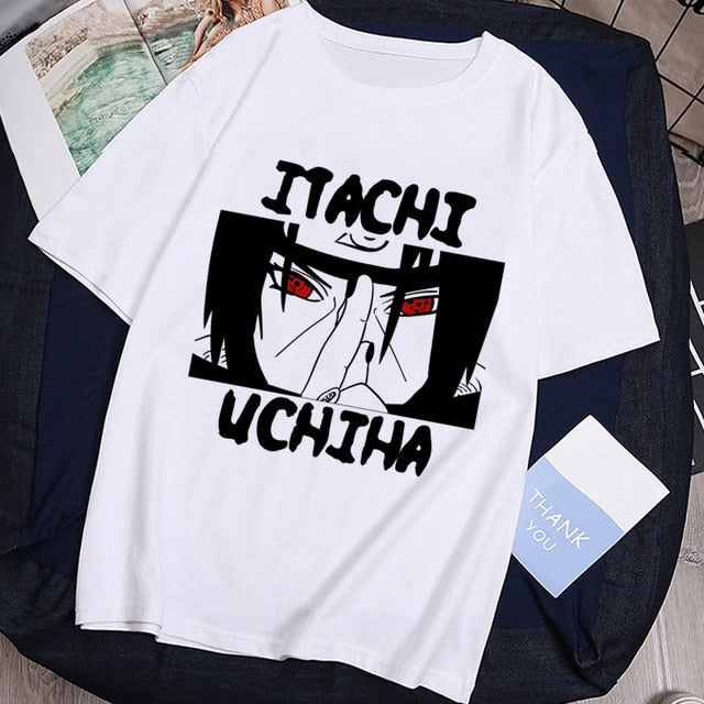 T-shirt Streetwear Naruto Sasuke Summer Harajuku Cool Tshirt Unisex T Shirt Japanese Anime Funny Cartoon Hip Hop Tops Tees Male