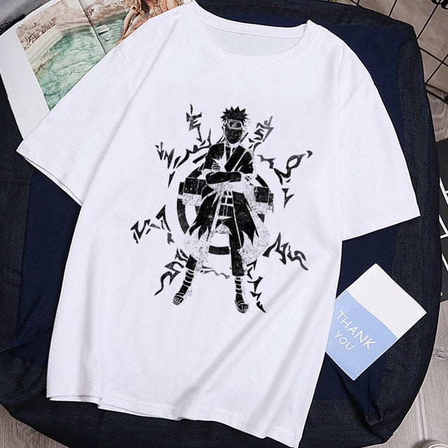 T-shirt Streetwear Naruto Sasuke Summer Harajuku Cool Tshirt Unisex T Shirt Japanese Anime Funny Cartoon Hip Hop Tops Tees Male