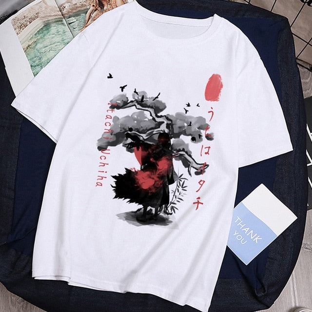 T-shirt Streetwear Naruto Sasuke Summer Harajuku Cool Tshirt Unisex T Shirt Japanese Anime Funny Cartoon Hip Hop Tops Tees Male