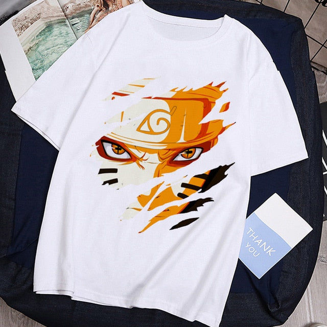 T-shirt Streetwear Naruto Sasuke Summer Harajuku Cool Tshirt Unisex T Shirt Japanese Anime Funny Cartoon Hip Hop Tops Tees Male
