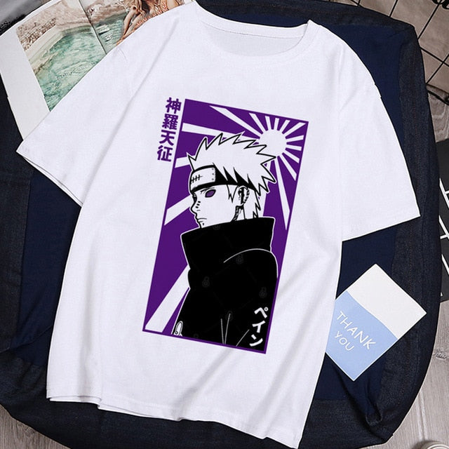 T-shirt Streetwear Naruto Sasuke Summer Harajuku Cool Tshirt Unisex T Shirt Japanese Anime Funny Cartoon Hip Hop Tops Tees Male