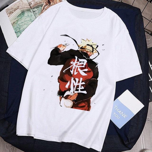 T-shirt Streetwear Naruto Sasuke Summer Harajuku Cool Tshirt Unisex T Shirt Japanese Anime Funny Cartoon Hip Hop Tops Tees Male