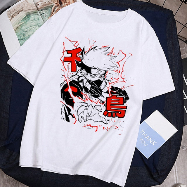 T-shirt Streetwear Naruto Sasuke Summer Harajuku Cool Tshirt Unisex T Shirt Japanese Anime Funny Cartoon Hip Hop Tops Tees Male