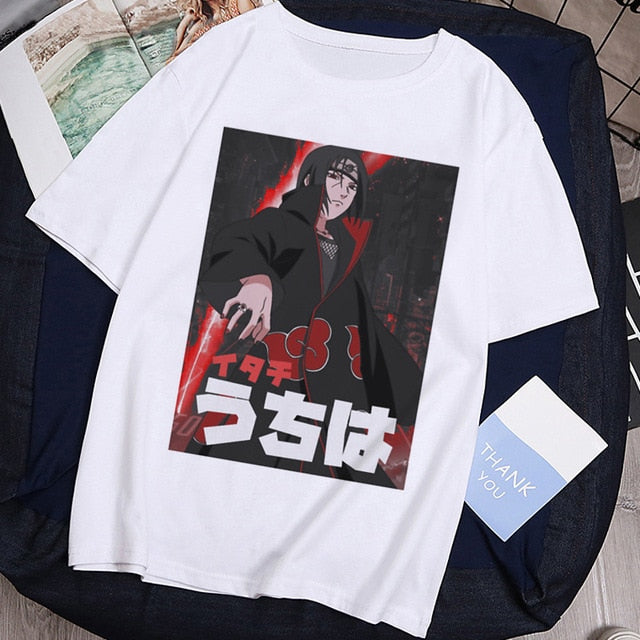 T-shirt Streetwear Naruto Sasuke Summer Harajuku Cool Tshirt Unisex T Shirt Japanese Anime Funny Cartoon Hip Hop Tops Tees Male