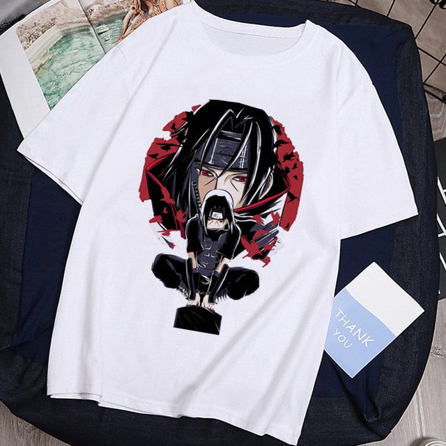 T-shirt Streetwear Naruto Sasuke Summer Harajuku Cool Tshirt Unisex T Shirt Japanese Anime Funny Cartoon Hip Hop Tops Tees Male
