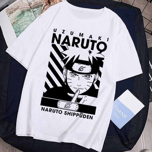 T-shirt Streetwear Naruto Sasuke Summer Harajuku Cool Tshirt Unisex T Shirt Japanese Anime Funny Cartoon Hip Hop Tops Tees Male