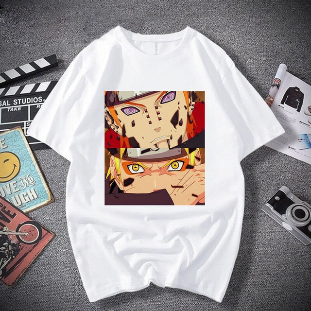 T-shirt Streetwear Naruto Sasuke Summer Harajuku Cool Tshirt Unisex T Shirt Japanese Anime Funny Cartoon Hip Hop Tops Tees Male