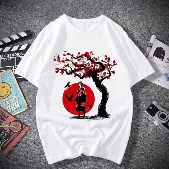 T-shirt Streetwear Naruto Sasuke Summer Harajuku Cool Tshirt Unisex T Shirt Japanese Anime Funny Cartoon Hip Hop Tops Tees Male