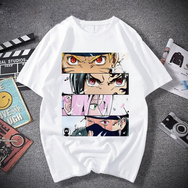 T-shirt Streetwear Naruto Sasuke Summer Harajuku Cool Tshirt Unisex T Shirt Japanese Anime Funny Cartoon Hip Hop Tops Tees Male