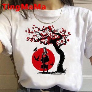 New Japanese Anime Naruto T Shirt Women Kawaii Summer Tops Cartoon Harajuku Akatsuki Graphic Tees Unisex Plus Size Tshirt Female