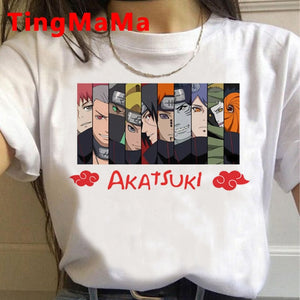 New Japanese Anime Naruto T Shirt Women Kawaii Summer Tops Cartoon Harajuku Akatsuki Graphic Tees Unisex Plus Size Tshirt Female