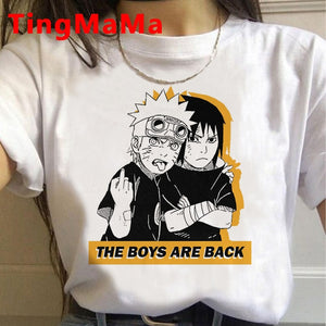 New Japanese Anime Naruto T Shirt Women Kawaii Summer Tops Cartoon Harajuku Akatsuki Graphic Tees Unisex Plus Size Tshirt Female