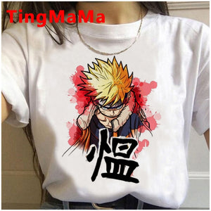 New Japanese Anime Naruto T Shirt Women Kawaii Summer Tops Cartoon Harajuku Akatsuki Graphic Tees Unisex Plus Size Tshirt Female