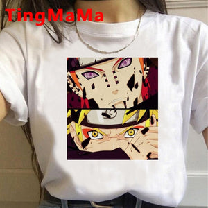 New Japanese Anime Naruto T Shirt Women Kawaii Summer Tops Cartoon Harajuku Akatsuki Graphic Tees Unisex Plus Size Tshirt Female