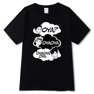 Oya Oya Oya Haikyuu T-Shirt Kuroo Anime Short Sleeve Harajuku Fashion Hip Hop T-shirt Tops Unisex