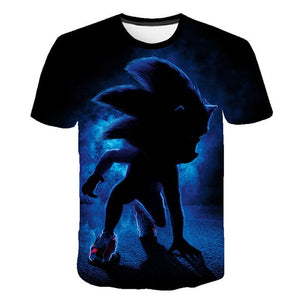 Boys Cartoon Sonic the Hedgehog t shirt Kids Black Tshirt Funny T-Shirts for Girls Child T-Shirt Children Clothing 2020 Tee Tops