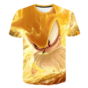 Boys Cartoon Sonic the Hedgehog t shirt Kids Black Tshirt Funny T-Shirts for Girls Child T-Shirt Children Clothing 2020 Tee Tops