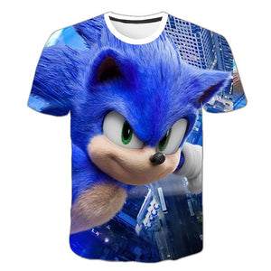 Boys Cartoon Sonic the Hedgehog t shirt Kids Black Tshirt Funny T-Shirts for Girls Child T-Shirt Children Clothing 2020 Tee Tops