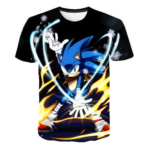 Boys Cartoon Sonic the Hedgehog t shirt Kids Black Tshirt Funny T-Shirts for Girls Child T-Shirt Children Clothing 2020 Tee Tops