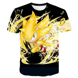 Boys Cartoon Sonic the Hedgehog t shirt Kids Black Tshirt Funny T-Shirts for Girls Child T-Shirt Children Clothing 2020 Tee Tops