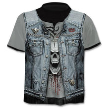 New Mens Skull T shirts Brand punk  style finger skull 3Dt- shirts Men Tops Hip hop 3d print skull punisher T-shirt dropshipping