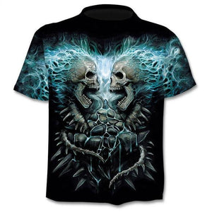 New Mens Skull T shirts Brand punk  style finger skull 3Dt- shirts Men Tops Hip hop 3d print skull punisher T-shirt dropshipping