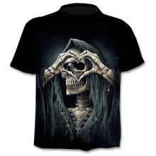 New Mens Skull T shirts Brand punk  style finger skull 3Dt- shirts Men Tops Hip hop 3d print skull punisher T-shirt dropshipping