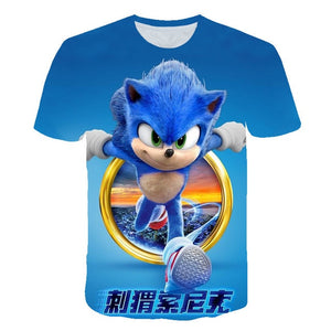 2020 Summer T-shirt Sonic the Hedgehog Casual T shirts Cartoon Baby 3D Boys t shirt  Fashion Breathable Kids Clothes shirts