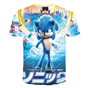 2020 Summer T-shirt Sonic the Hedgehog Casual T shirts Cartoon Baby 3D Boys t shirt  Fashion Breathable Kids Clothes shirts