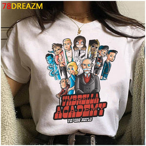 New The Umbrella Academy T Shirt Men Kawaii Summer Tops Cartoon T-shirt Cha-Cha Diego Graphic Tees Funny Harajuku Tshirt Male