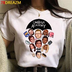 New The Umbrella Academy T Shirt Men Kawaii Summer Tops Cartoon T-shirt Cha-Cha Diego Graphic Tees Funny Harajuku Tshirt Male