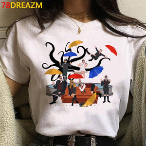 New The Umbrella Academy T Shirt Men Kawaii Summer Tops Cartoon T-shirt Cha-Cha Diego Graphic Tees Funny Harajuku Tshirt Male