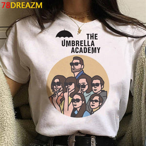 New The Umbrella Academy T Shirt Men Kawaii Summer Tops Cartoon T-shirt Cha-Cha Diego Graphic Tees Funny Harajuku Tshirt Male