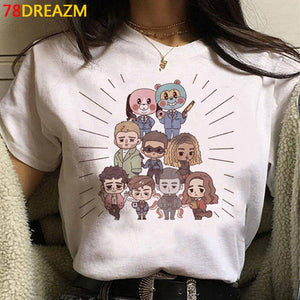 New The Umbrella Academy T Shirt Men Kawaii Summer Tops Cartoon T-shirt Cha-Cha Diego Graphic Tees Funny Harajuku Tshirt Male