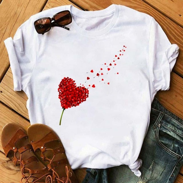Maycaur Vogue T Shirt Women Summer Casual Tshirts Tees Harajuku Korean Style Graphic Tops New Kawaii Short Sleeve Female T-shirt