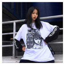 NiceMix Cartoon Horror Graphic T-shirt Women Character Print Loose Punk Japanese T Shirts Pullover Top Harajuku Street Tees