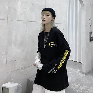 NiceMix Cartoon Horror Graphic T-shirt Women Character Print Loose Punk Japanese T Shirts Pullover Top Harajuku Street Tees