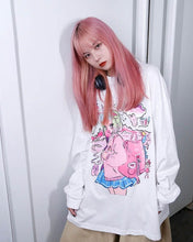 NiceMix Cartoon Horror Graphic T-shirt Women Character Print Loose Punk Japanese T Shirts Pullover Top Harajuku Street Tees