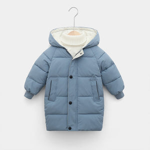 Children's Down Coat Winter Teenage Baby Boys Girls Cotton-padded Parka & Coats Thicken Warm Long Jackets Toddler Kids Outerwear