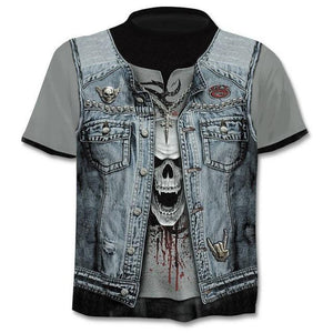 2020 new Drop ship 3D printed T-shirt men's women's tshirt punk style top tees skull t shirt gothic tshirt asian size 6XL gym