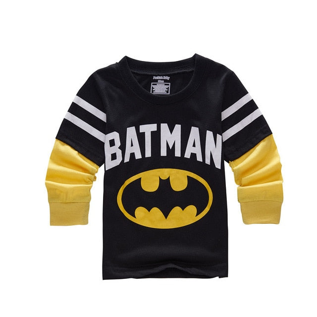Spring Long Sleeve T Shirts Children Batman Superman Movies Printing Boys Clothes T-Shirts Girls Boys Kids Baby Children's Cloth