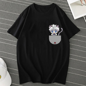 Hunter X Hunter Anime Mens T Shirt Tops Tees Killua Zoldyck Devil Eye Teeshirt Tops Short Sleeve Casual Men Tshirt Clothes Male