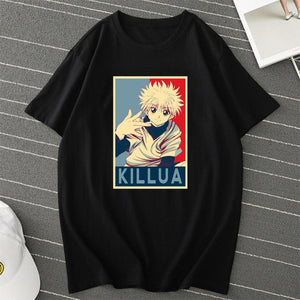 Hunter X Hunter Anime Mens T Shirt Tops Tees Killua Zoldyck Devil Eye Teeshirt Tops Short Sleeve Casual Men Tshirt Clothes Male