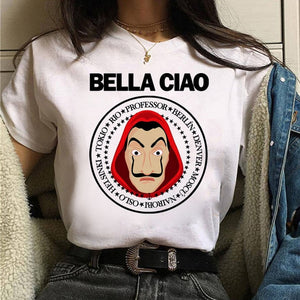 La Casa De Papel Tshirt Money Heist Tees TV Series T Shirt Women T Short Sleeve House of Paper Funny Female T-Shirt Tops